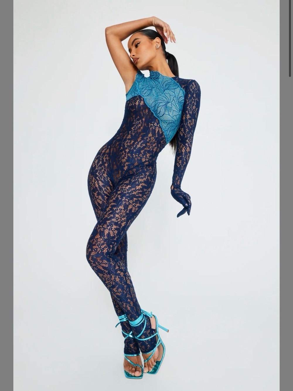 Midnight Romance Lace Catsuit